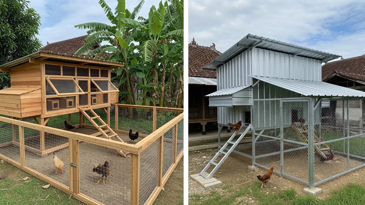 Kandang Ayam dari Kayu vs Baja Galvanis
