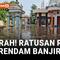 Ratusan rumah di Kelurahan Petir, Cipondoh, Kota Tangerang, terendam banjir setinggi 50 hingga lebih dari satu meter setelah hujan deras dan air kiriman dari Bogor membuat Kali Angke meluap, Rabu pagi.