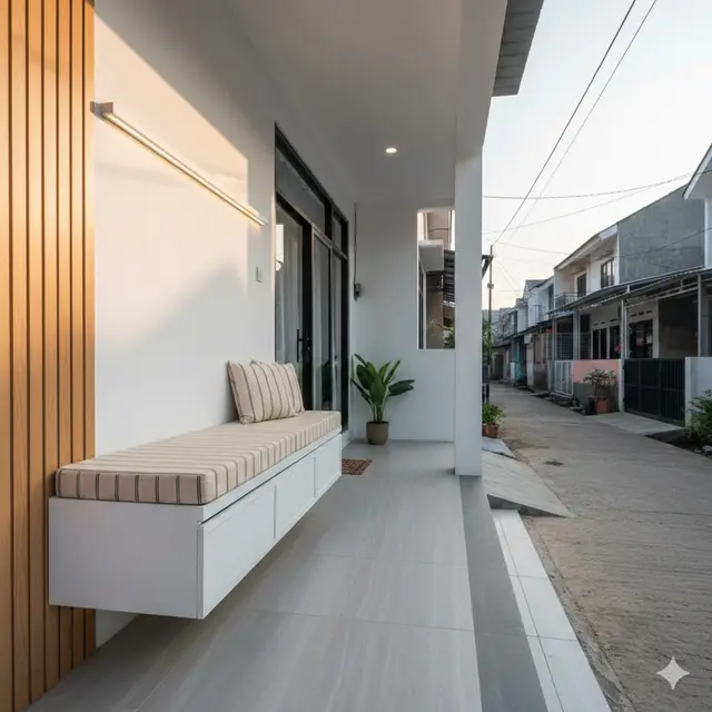 Model Teras Rumah di Gang Sempit