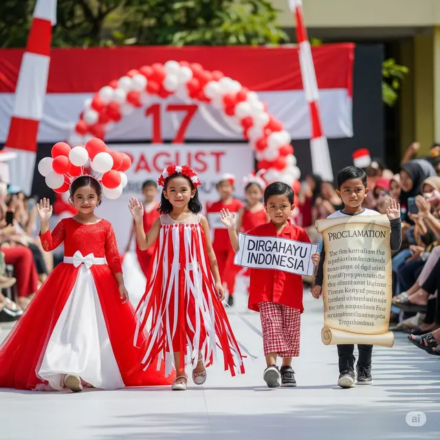 Lomba Fashion Show 17 Agustus Anak. Foto: Gemini
