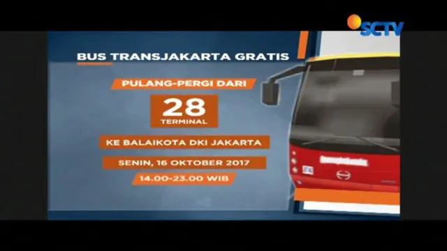 Halte Central Senen menjadi salah satu dari 28 titik yang ikut berpartisipasi dalam layanan gratis Bus Transjakarta mulai pukul dua siang.