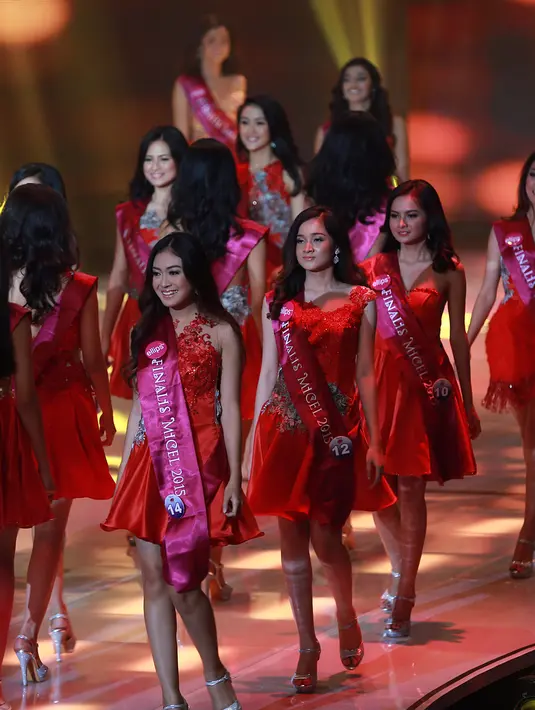 Malam puncak Grand Final Miss Celebrity (Micel) Indonesia 2015 di studio 6 Emtek City pada hari Jumat (23/10/2015) berlangsung untuk mencari pemenang yang terbaik sebagai pemegang gelar Miss Celebrity Indonesia 2015. (Deki Prayoga/Bintang.com)