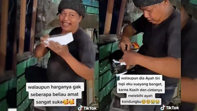 Wanita Ini Bahagia Beri Kado HP ke Ayah Tiri, Videonya Bikin Terharu