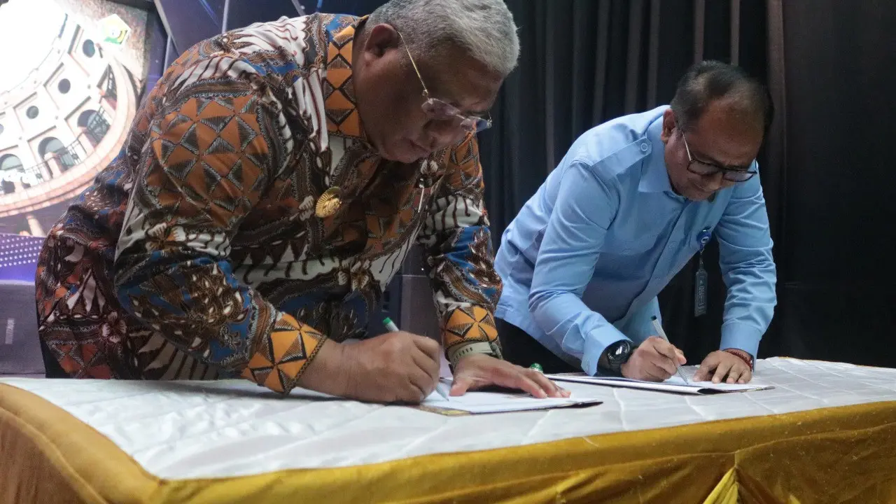 Direktur Utama LPP RRI I Hendrasmo usai penandatanganan perjanjian kerja sama antara Gubernur Sulawesi Tenggara dengan LPP RRI di Auditorium Yusuf Ronodipuro.