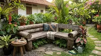 8 Inspirasi Tempat Duduk Taman dari Batang Kelapa Bekas yang Estetik, Bisa Dibuat Sendiri di Rumah