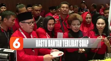 Hasto Kristiyanto membantah terlibat dalam kasus suap Komisioner KPU Wahyu Setiawan.