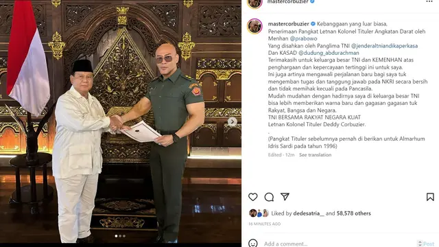 Deddy Corbuzier (Foto: Instagram/@mastercorbuzier)