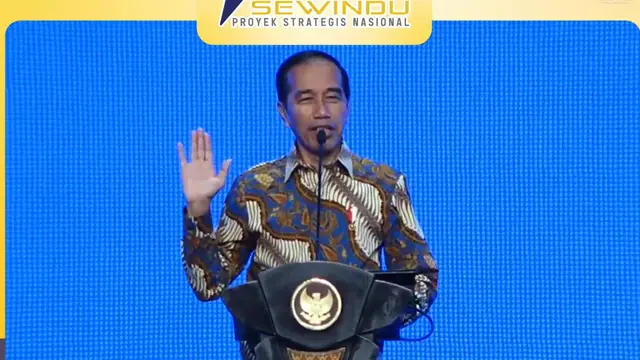 Presiden Joko Widodo (Jokowi) dalam acara Infrastructure Forum and Edutainment Expo di The Kasablanka Hall, Jakarta Selatan, Rabu (13/9/2023). (Tira/Liputan6.com)