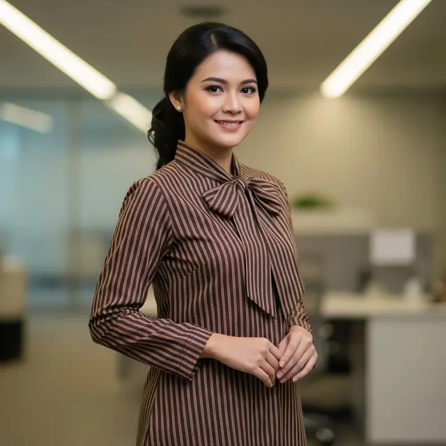 Model Baju Atasan Batik Kombinasi Lurik (Gemini AI)