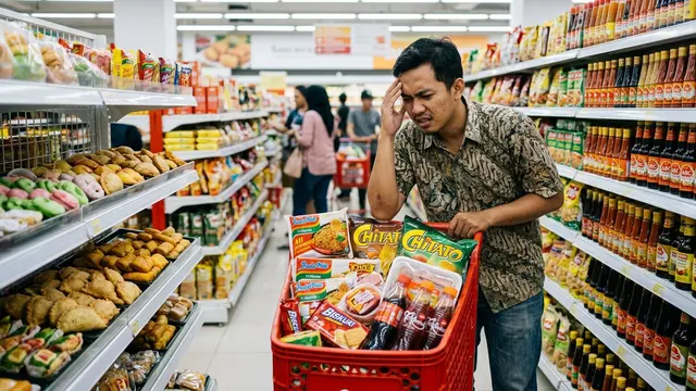 Bahaya Belanja Bulanan di Supermarket Saat Perut Lapar (Hungry Shopping Effect), Ini Cara Mencegahnya (AI Generated)