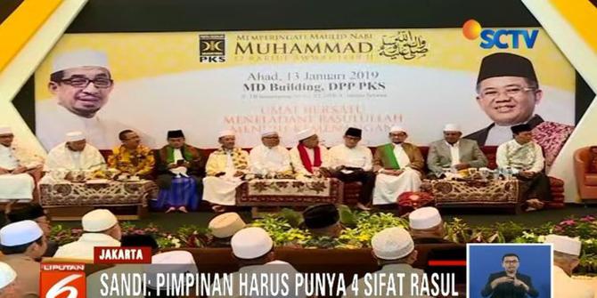 Maulid Nabi di PKS, Sandiaga: Pemimpin Harus Punya 4 Sifat Rasul