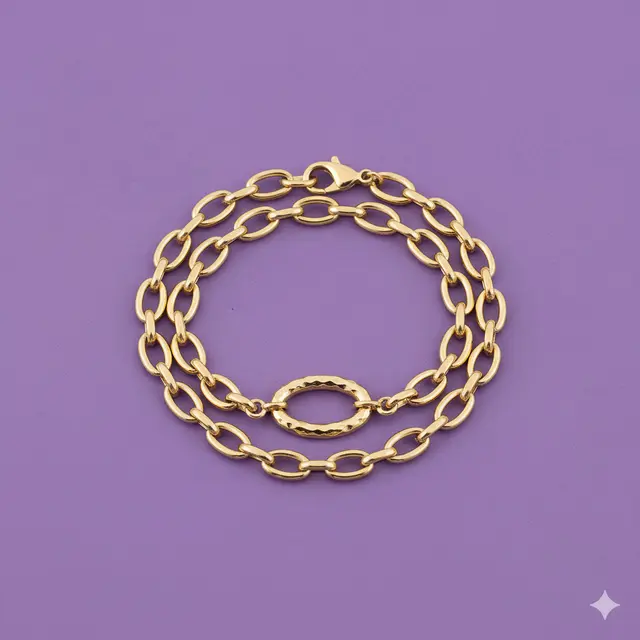 Desain Gelang Emas Model Rantai Oval Paling Trending. Gemini