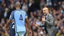 Vincent Kompany Optimistis dengan kualitas yang dimiliki Pep Guardiola. (AFP/Anthony Devlin)