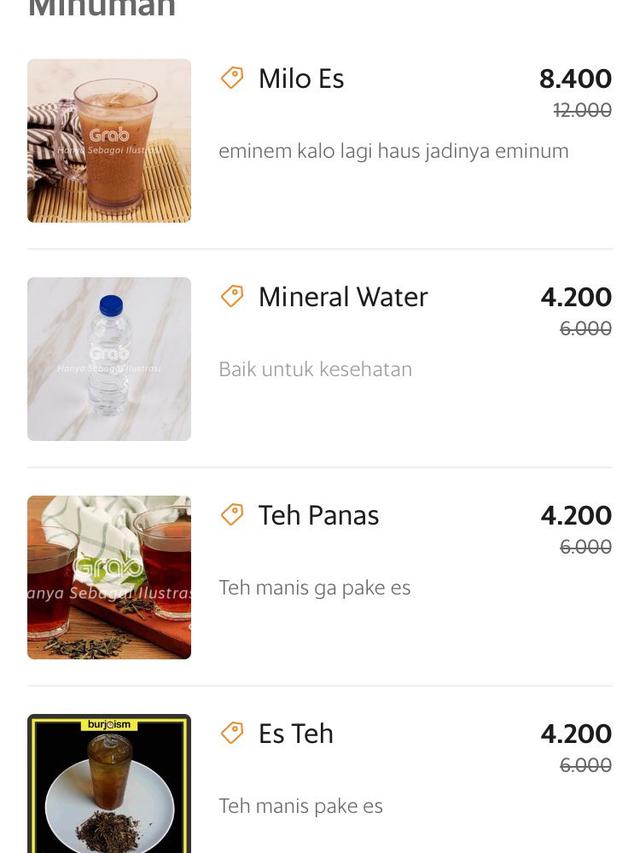 7 Makanan dan Minuman Online Ini Keterangannya Nyeleneh, Bikin Tepuk Jidat