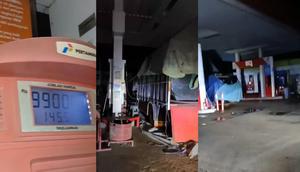 Tangkapan layar warga menggerebek sebuah truk modifikasi melakukan penimbunan BBM jenis solar di SPBU Lampung Timur. (Istimewa).