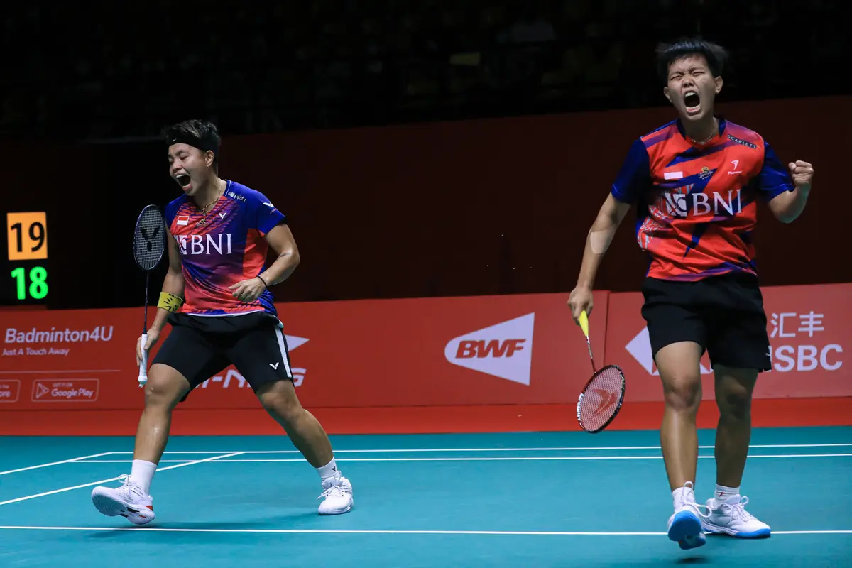 Apriyani Rahayu/Siti Fadia Silva Ramadhanti - BWF World Tour Finals 2022 - Bulu Tangkis - 7 Desember 2022