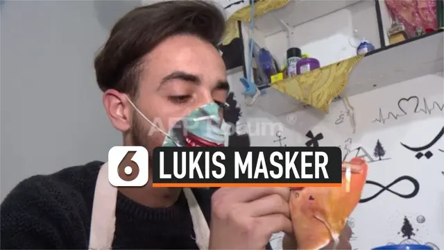 VIDEO: Imbau Covid-19, Seniman Palestina Lukis Masker N95