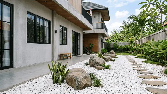 Model Taman Linear di Samping Rumah