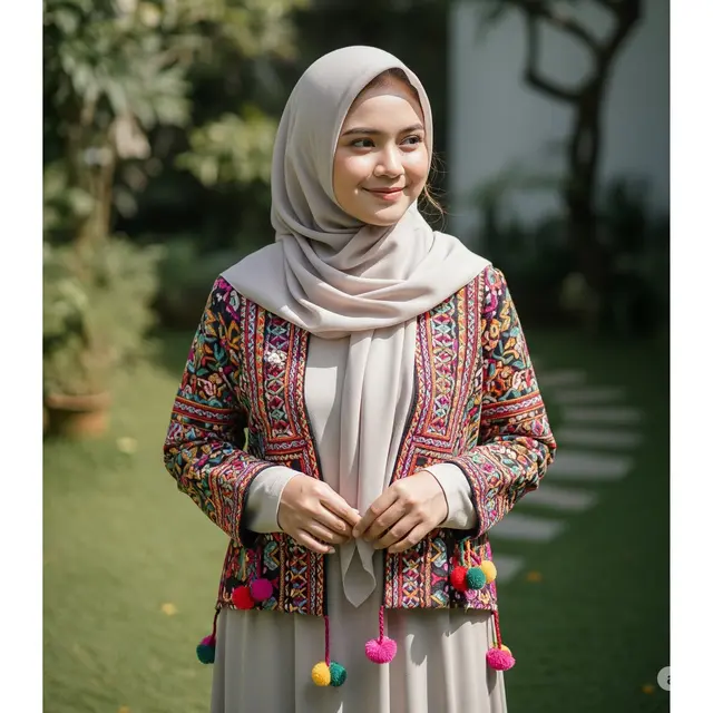Model Outer untuk Gamis Polos. Foto: Gemini