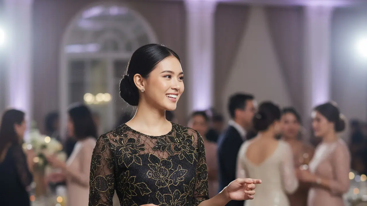 Model Dress Batik Brokat Warna Gelap Pilihan untuk Acara Formal. Gemini