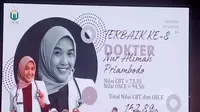 Nur Alimah Priambodo (Alma) kini secara resmi bergelar dokter. (Istimewa)