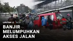 Hujan deras yang mengguyur Jakarta menimbulkan banjir yang tak hanya merendam permukiman, tapi juga akses jalan. Imbas banjir, sejumlah ruas jalan di Jakarta Selatan dan Jakarta Barat lumpuh, tidak dapat dilalui kendaraan.