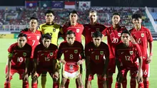 Starting XI pemain Timnas Indonesia U-23 saat laga Gurp J Kualifikasi Piala Asia U-23 2026 melawan Makau di Gelora Delta Sidoarjo, Sabtu (06/09/2025). (Bola.com/Abdul Aziz)