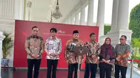 Pimpinan Komisi Pemilihan Umum (KPU) menemui Presiden Jokowi di Istana. (Lizsa Egeham).