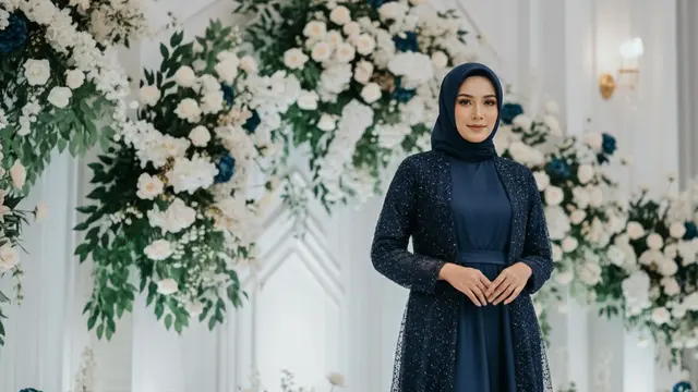 Gamis Pesta Blazer Tile Glitter Elegan