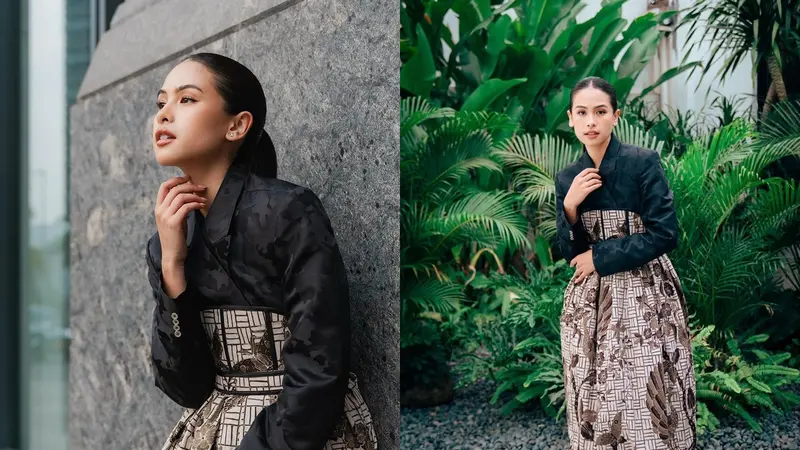 Maudy Ayunda Pakai Hanbok Batik