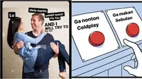 Meme nonton konser Coldplay (Sumber: Twitter/westenthu)