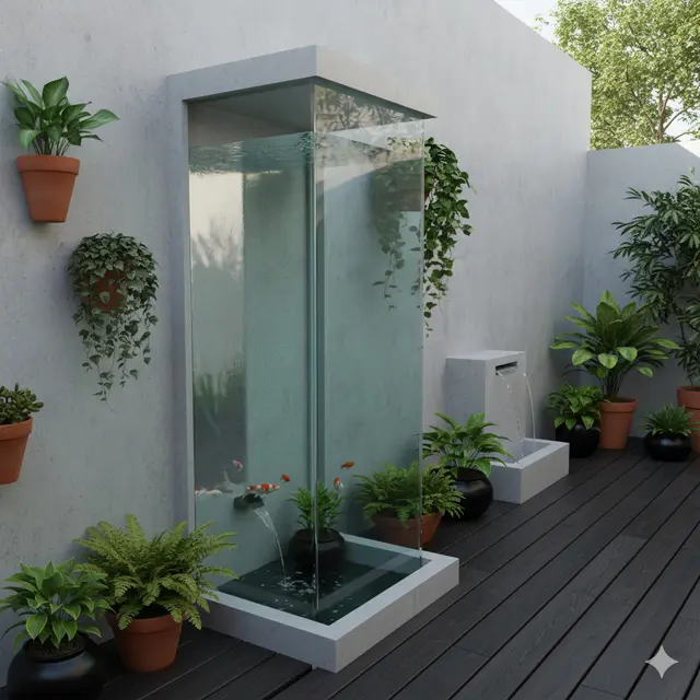 Model Kolam Ikan Vertikal Tembok