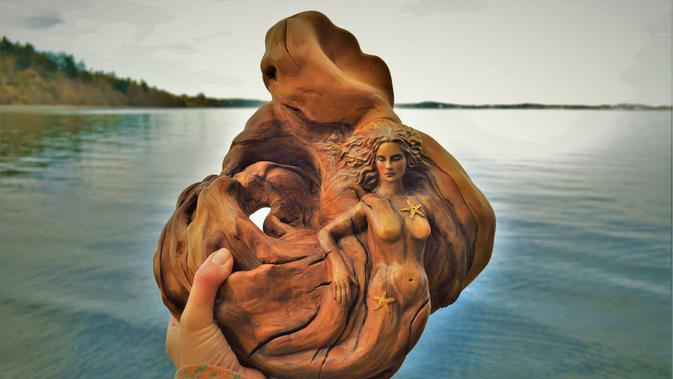 Potret Unik Patung yang Terbuat dari Kayu Apung. (Sumber: brainberries)