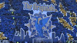 Ini merupakan Deby Merseyside sekaligus kemenangan pertama The Reds di kandang baru Everton, Hill Dickinson Stadium, Inggris. (AFP/Paul Ellis)