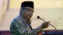 Ketua Umum PBNU KH Said Aqil Siradj saat memberi sambutan dalam penandatanganan kerjasama di Jakarta, Kamis (21/12). Kerjasama ini juga untuk meningkatkan produktivitas, harkat, derajat, martabat petani, peternak dan nelayan. (Liputan6.com/JohanTallo)