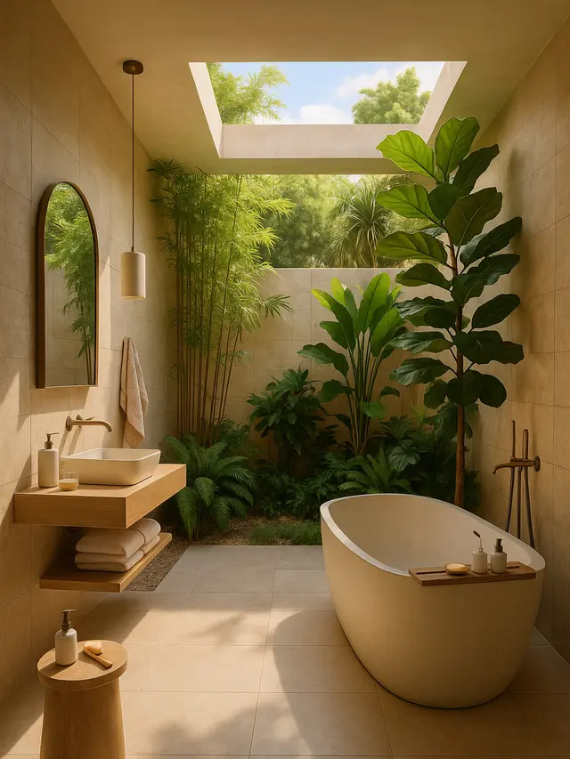Inspirasi Kamar Mandi Semi Outdoor