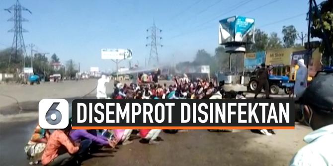 VIDEO: Detik-Detik Warga India Disemprot Disinfektan Tuai Protes