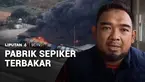 Terkait kebakaran sebuah pabrik sepiker di Nganjuk, Jawa Timur. Butuh waktu 5 jam untuk memadamkan api yang membakar bangunan produksi dan penyimpanan produk.