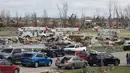 Dilaporkan, sedikitnya tiga orang tewas setelah serangkaian tornado melanda Midwest pada 15 Maret 2024. (Scott Olson/Getty Images North America/Getty Images via AFP)