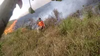 Kebakaran hutan dan lahan (karhutla) terjadi di Desa Silalahi 3, Kecamatan Silahisabungan Kabupaten Dairi, Sumatera Utara (Sumut) (BNPB Indonesia)