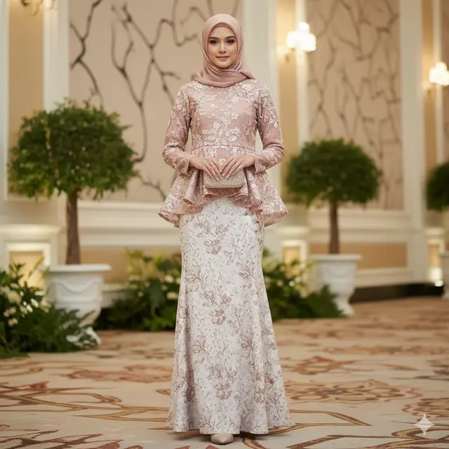 7 Model Gamis Batik Brokat 2026 yang Lagi Tren, Elegan untuk Acara Resmi Maupun Kondangan