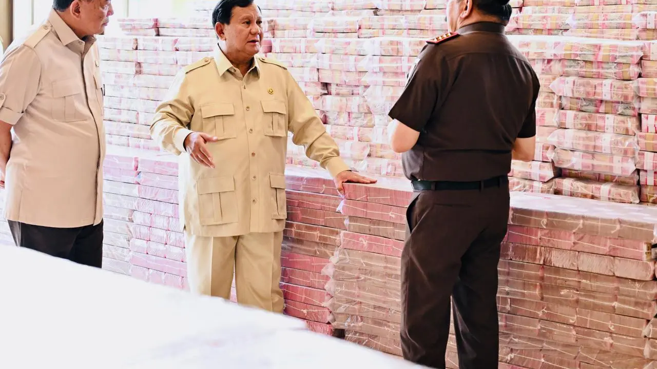 Prabowo Subianto hadiri penyerahanan duit hasil korupsi CPO