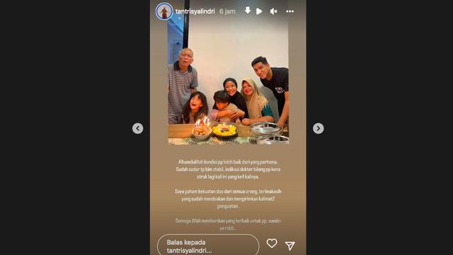 Ayah Tantri Kotak Sudah Sadarkan Diri Setelah Sempat Koma Karena Jatuh dari Tangga