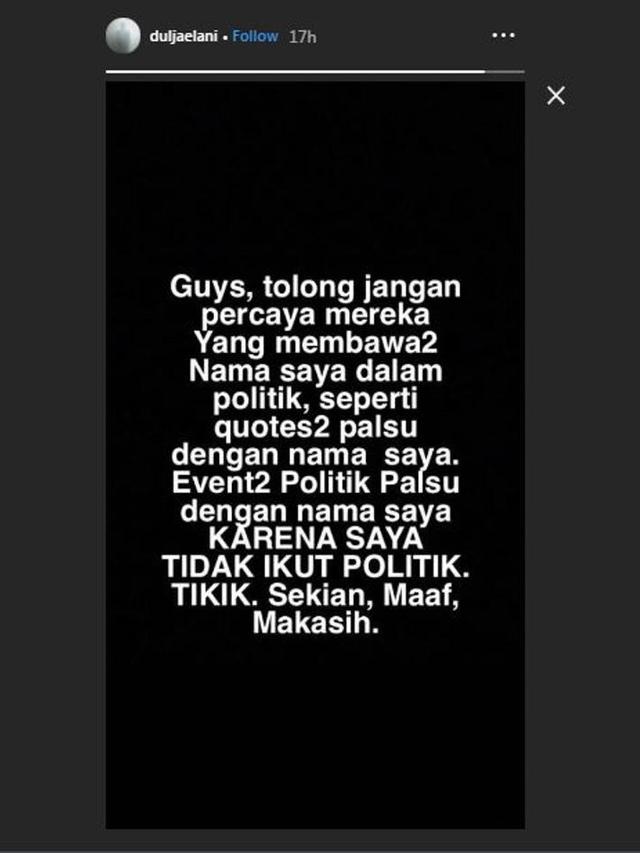 Dul Jaelani Tak Terima Namanya Dipolitisasi