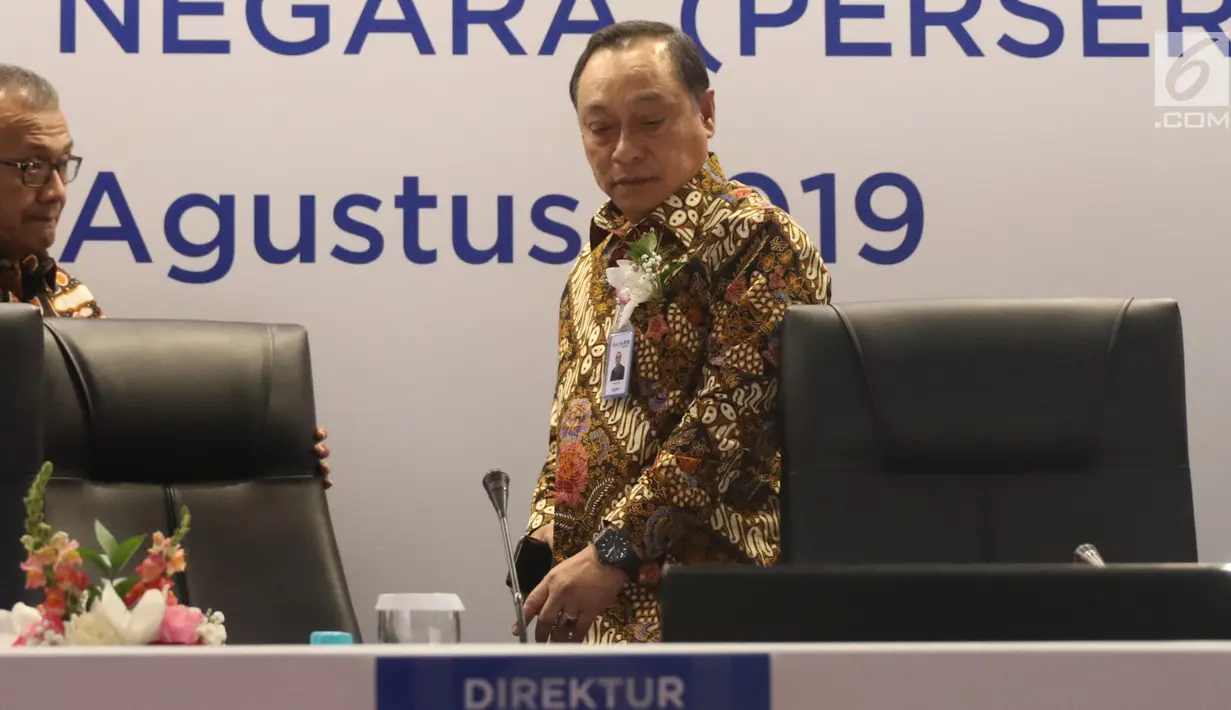 Dirut PT BTN, Maryono bersiap mengikuti RUPSLB di Menara Bank BTN, Jakarta, Kamis (29/8/2019). Selain menyetujui akuisisi PMV, RUPSLB juga menyetujui perubahan susunan direksi dengan mengangkat Suprajarto sebagai dirut BTN dan memberhentikan Maryono sebagai dirut BTN. (Liputan6.com/Angga Yuniar)