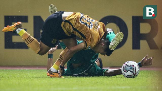 Foto: Gol Tunggal Wahyu Subo Seto ke Gawang Persebaya, Bawa Bhayangkara FC Raih Kemenangan Perdana di BRI Liga 1 2022/2023