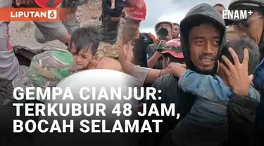 Gempa Cianjur pada Senin (21/11/2022) telah meruntuhkan banyak rumah warga dan menelan 200 lebih korban. Di tengah duka tersebut, seorang bocah 5 tahun mendapat keajaiban. Ia selamat usai terkubur di bawah reruntuhan rumah selama dua hari.