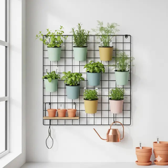 Rak Kawat Grid Wall (Gemini AI)