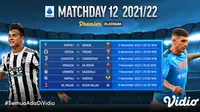 Jadwal dan Live Streaming Liga Italia 2021/2022 Matchday 12 di Vidio Pekan Ini. (Sumber : dok. vidio.com)