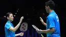 Praveen Jordan/Debby Susanto yang tidak diunggulkan malah berhasil  menang dua gim langsung 21-19, 21-16 atas Zhang Nan/Zhao Yunlei. (PBSI/Nafielah)